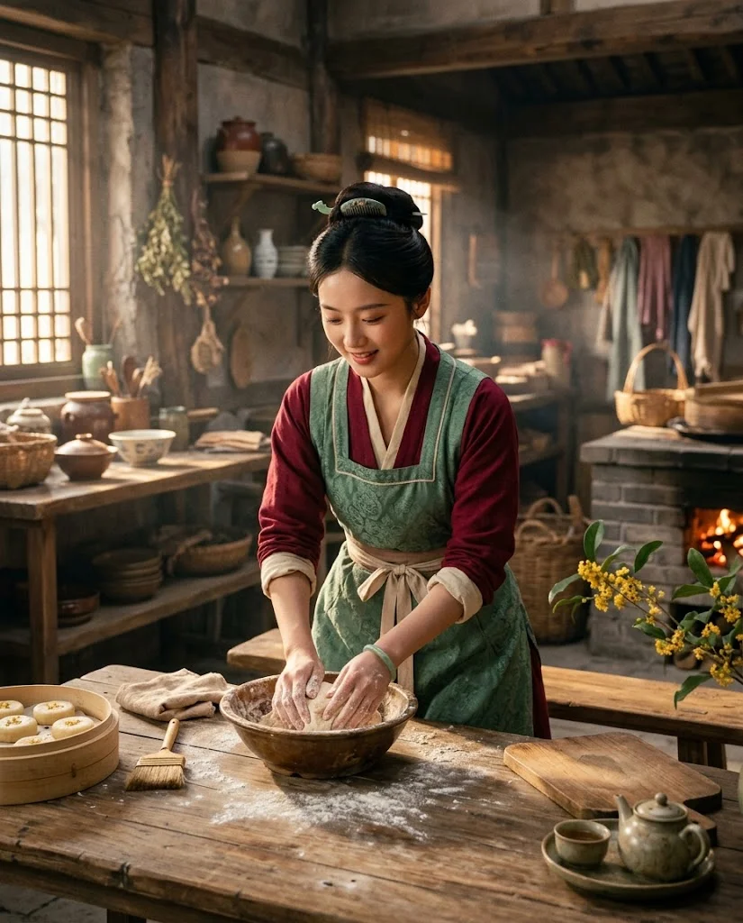 Pursuit of Jade — Small kitchen — female role baking osmanthus cake